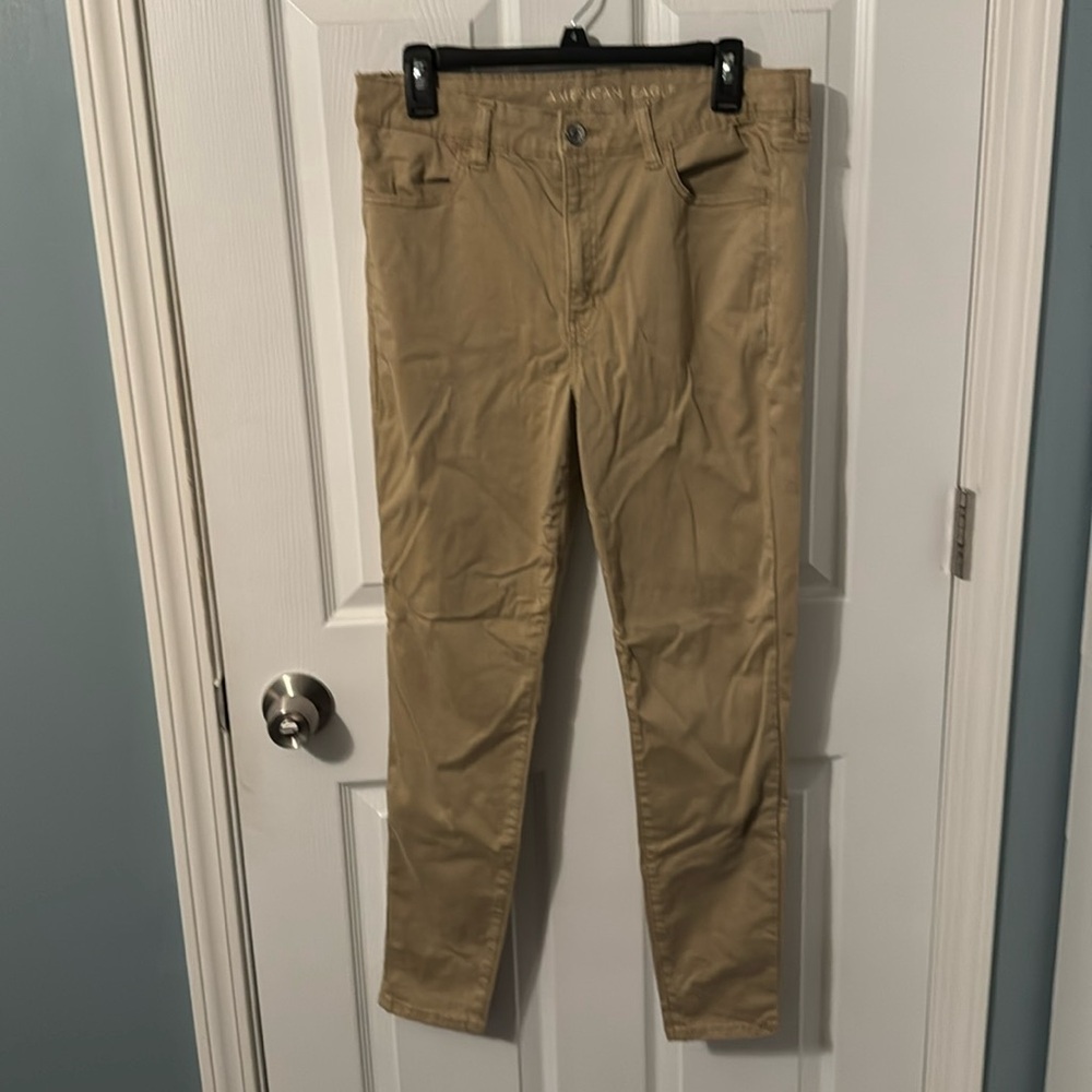 American eagle tan pants size 14 regular